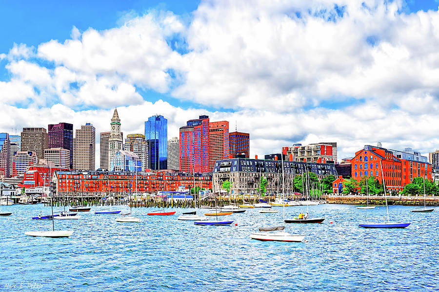 Sunny Afternoon On Boston Harbor Photograph by Mark E Tisdale