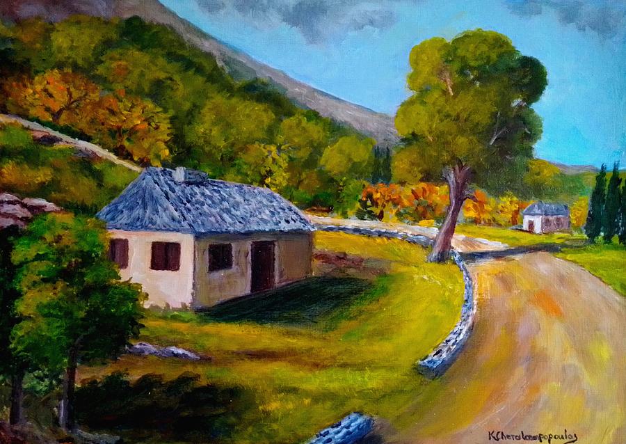 Sunny Autumn Painting by Konstantinos Charalampopoulos