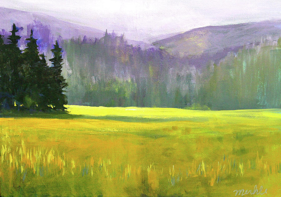 Sunny Autumn Landscape Painting by Nancy Merkle