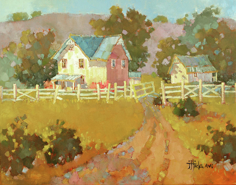 Sunny Cambria Farm Painting by Joyce Hicks