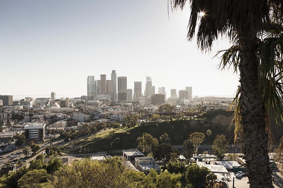 Sunny cityscape, Los Angeles, California, USA Photograph by Peter Stark