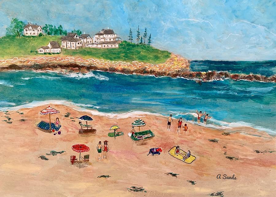 Sunny Dat At North Hampton Beach Painting by Anne Sands
