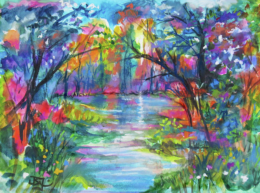 Sunny Day Bayou Painting by Jean Batzell Fitzgerald