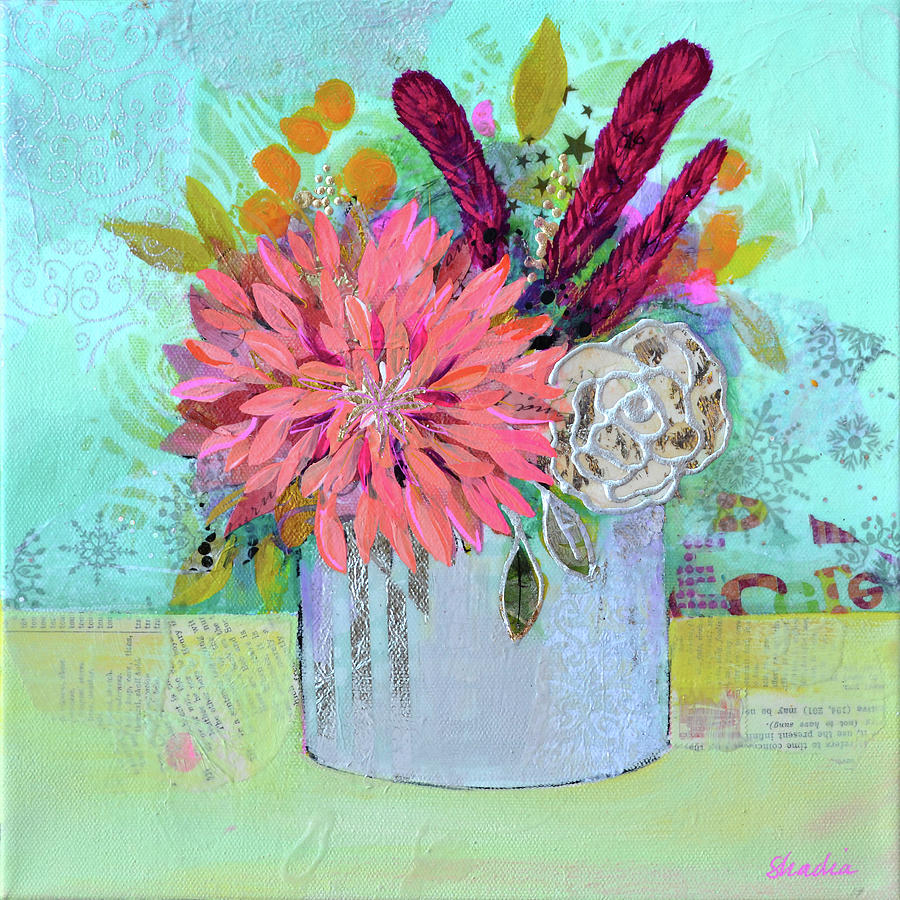 Flower Painting - Sunny Day Bouquet III by Shadia Derbyshire