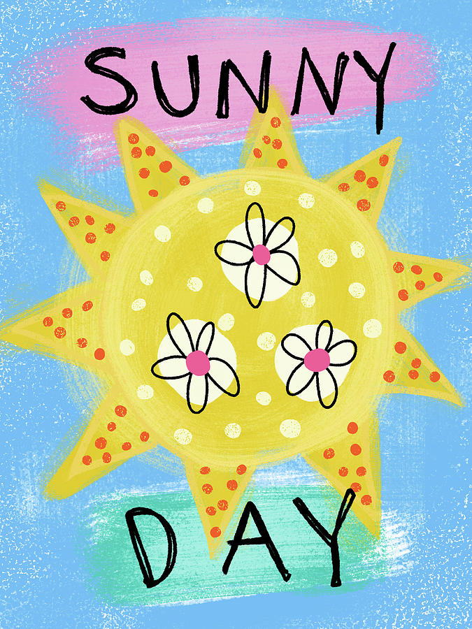Sunny Day – Cute Happy Sun – Art Print For Sale