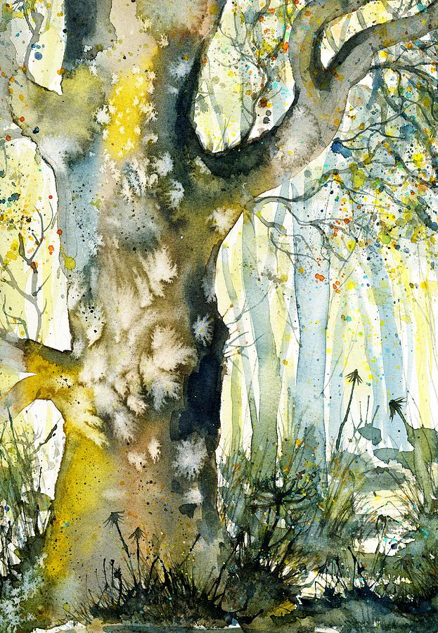 Sunny day in the forest. Painting by Nataliya Vetter