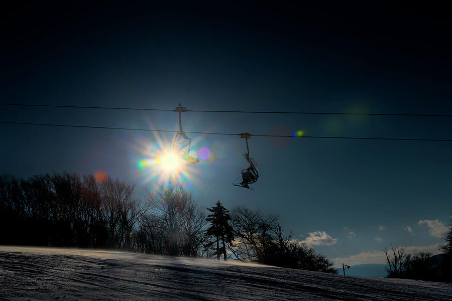 Sunny day on the ski lift Photograph by Dan Friend