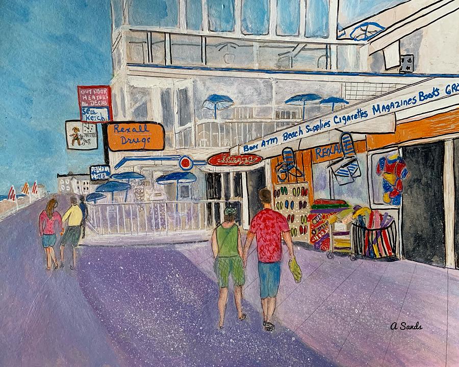 Sunny Days at Hampton Beach Painting by Anne Sands