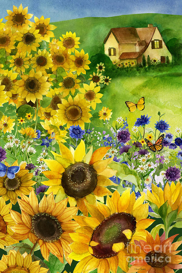 Top Sunflower fields painting