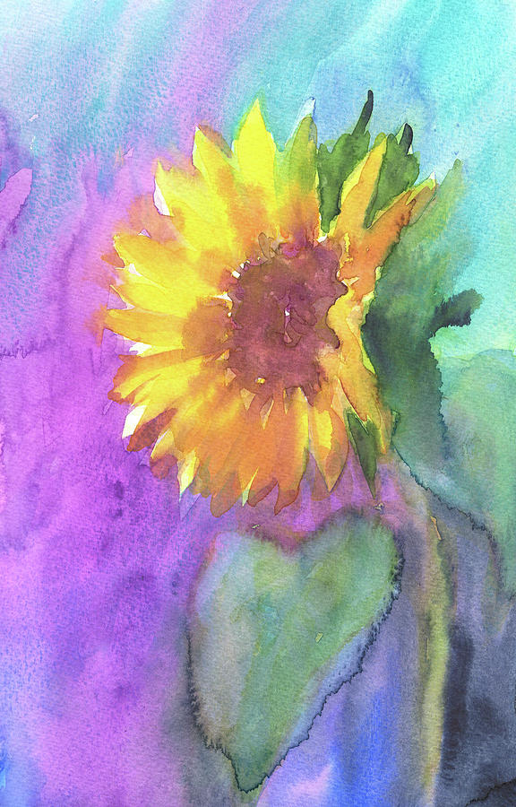 Sunny flower Painting by Karen Kaspar