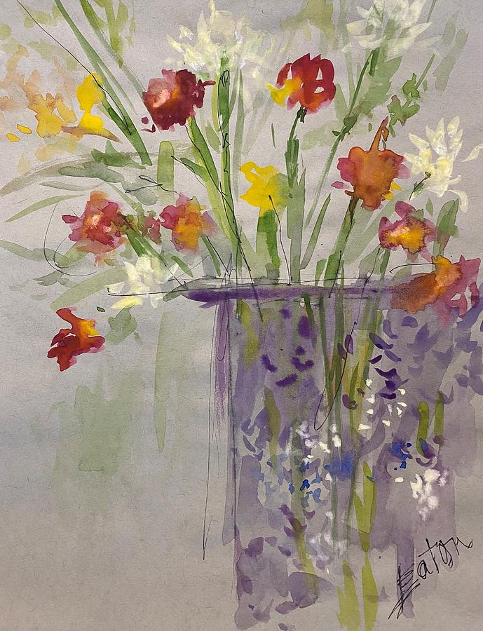 Sunny Flowers Painting by Donna Eaton