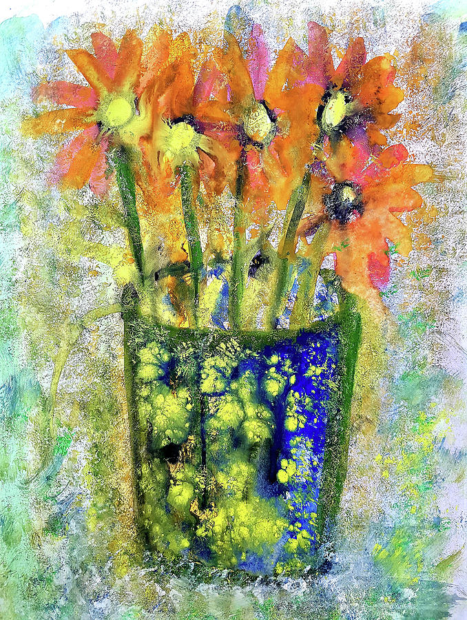 Sunny Flowers Painting by Ekaterina Yakovina