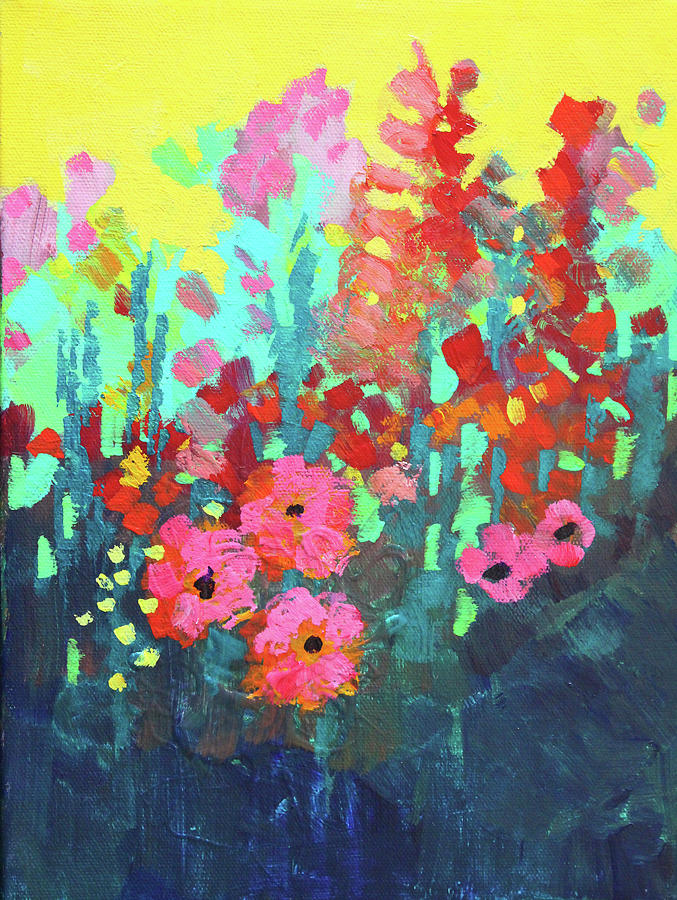 Sunny Garden Painting by Nancy Merkle