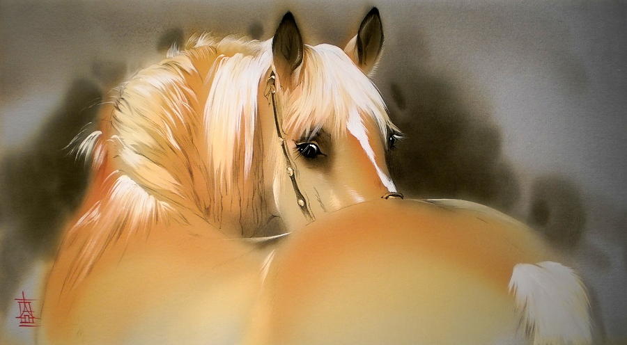 Sunny Horse Painting by Alina Oseeva