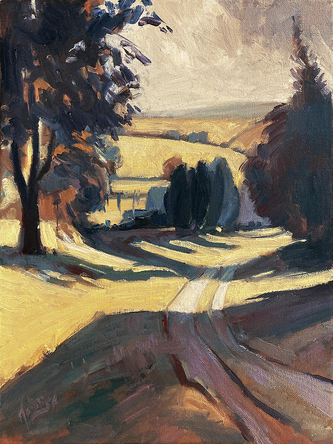 Sunny landroad Painting by Nop Briex