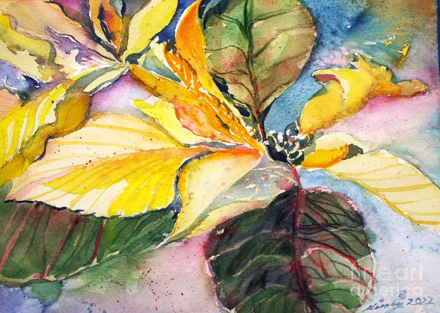 Sunny Poinsettia Painting by Mindy Newman