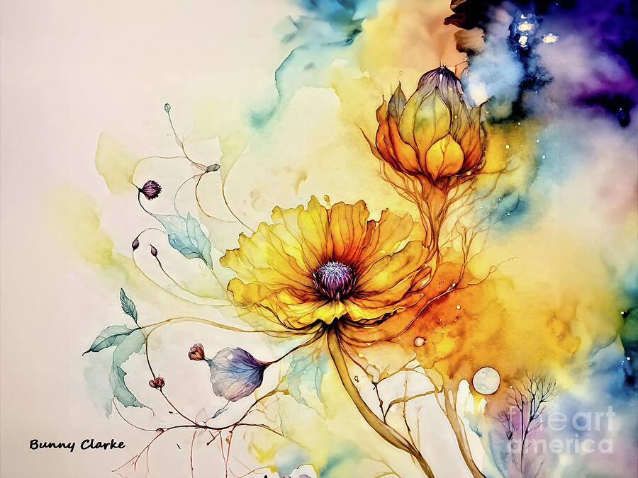 Flower Digital Art - Sunny Side Up by Bunny Clarke