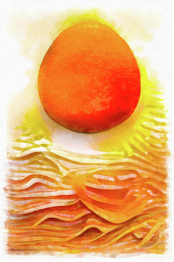 Sunny Side Up Funny Orange Egg Sunset Painting by Matthias Hauser