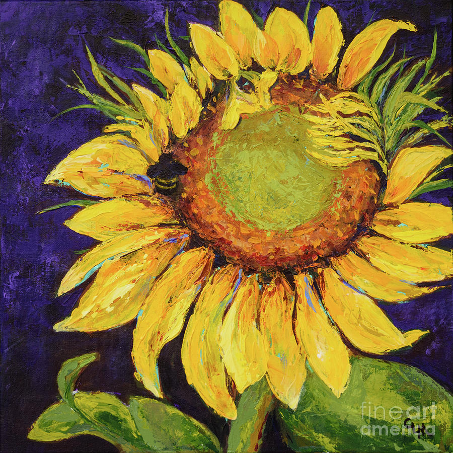 Sunny Sunflower Painting by Cheryl McClure