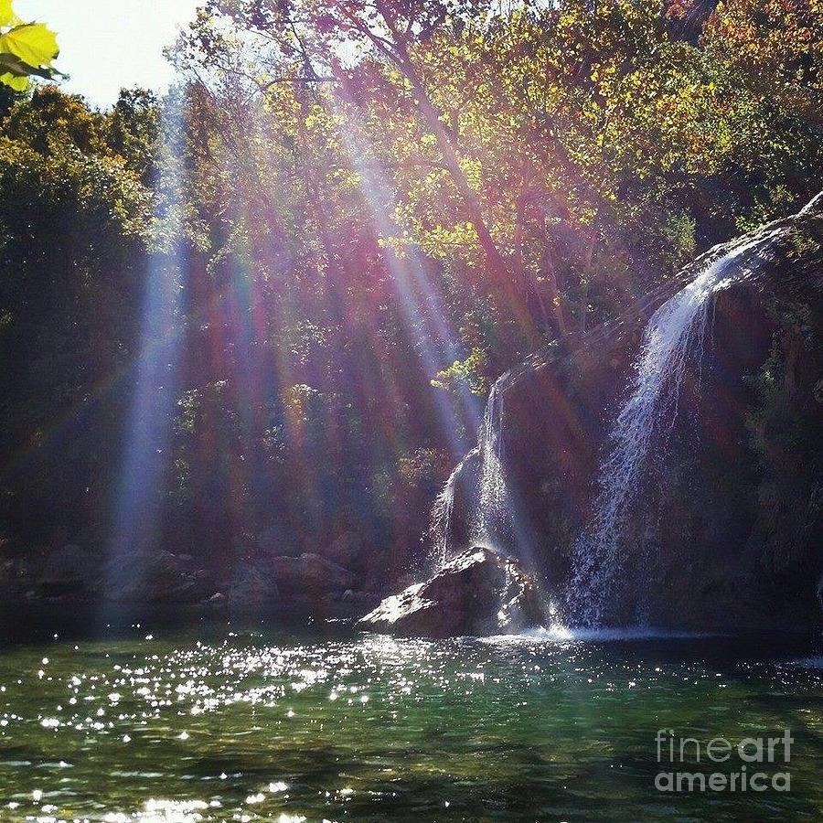 Sunny Waterfall Photograph by Sarah Brunson - Pixels