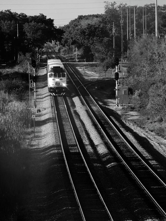 SunRail Train In Black And White Photograph by Christopher Mercer