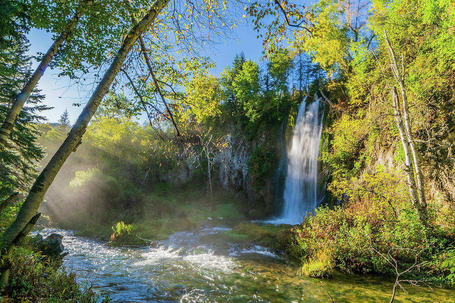 Sunrays at Spearfish Falls Photograph by Flowstate Photography