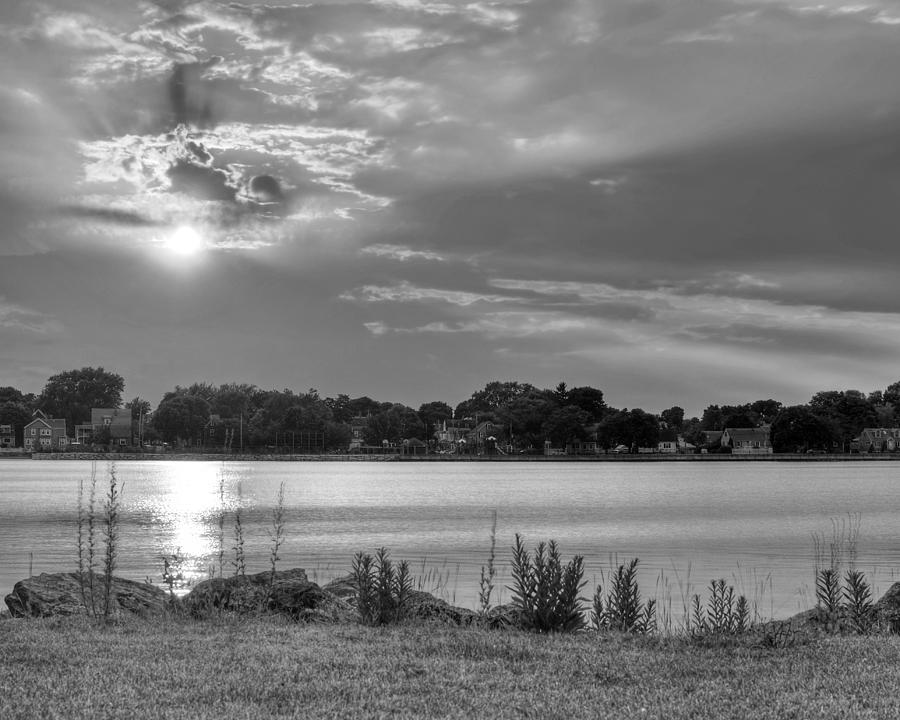 Sunrays over Collins Cove Black and White Photograph by Toby McGuire