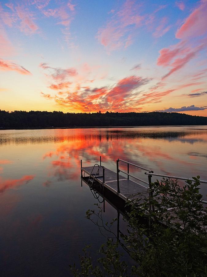 Sunrise 2 - Lake Pennessewassee, Maine Photograph by Steven Ralser