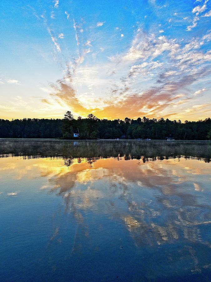Sunrise 3 - Lake Pennessewassee, Maine Photograph by Steven Ralser