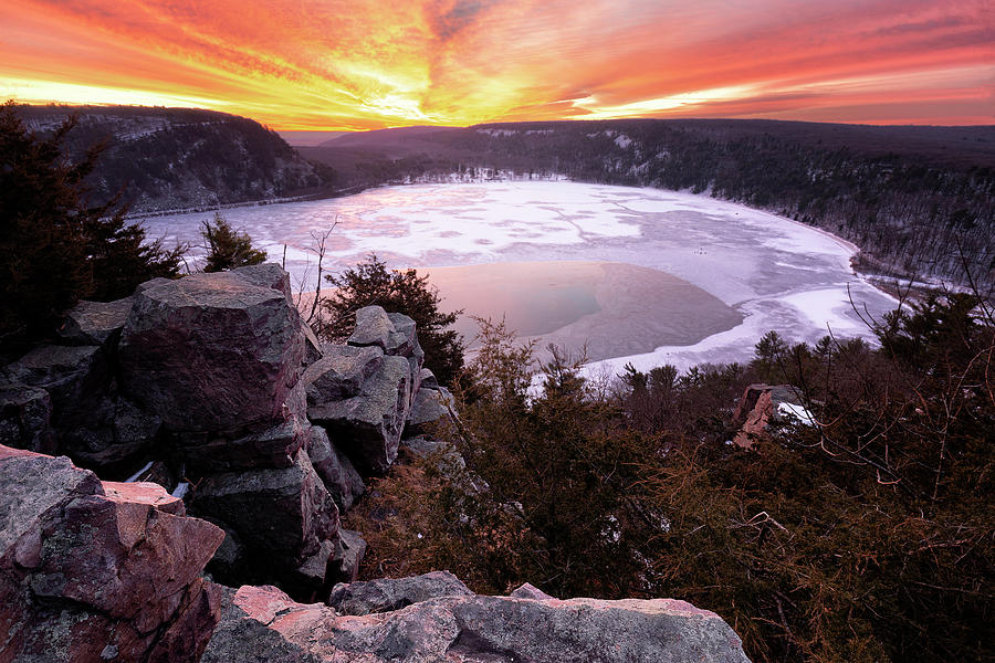 Sunrise Above Devils Lake Photograph by Nate Brack