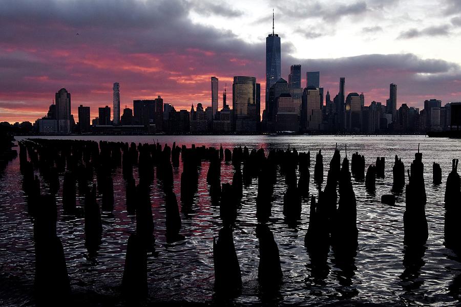 Sunrise Above New York City Skyline Photograph by Tariq Zehawi