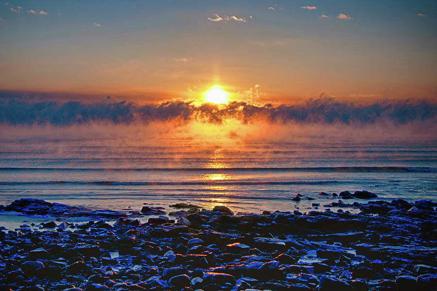 Sunrise And Sea Smoke- York, Maine Photograph
