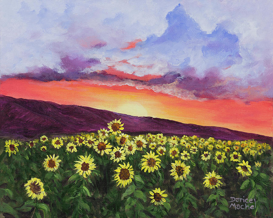 Sunrise and Sunflowers Painting by Darice Machel McGuire