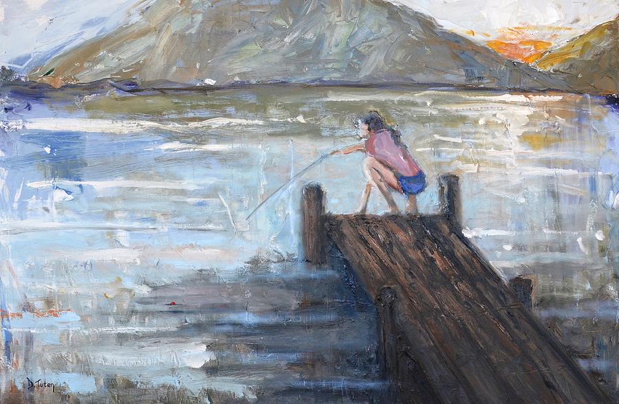 Sunrise Angler Painting by Donna Tuten