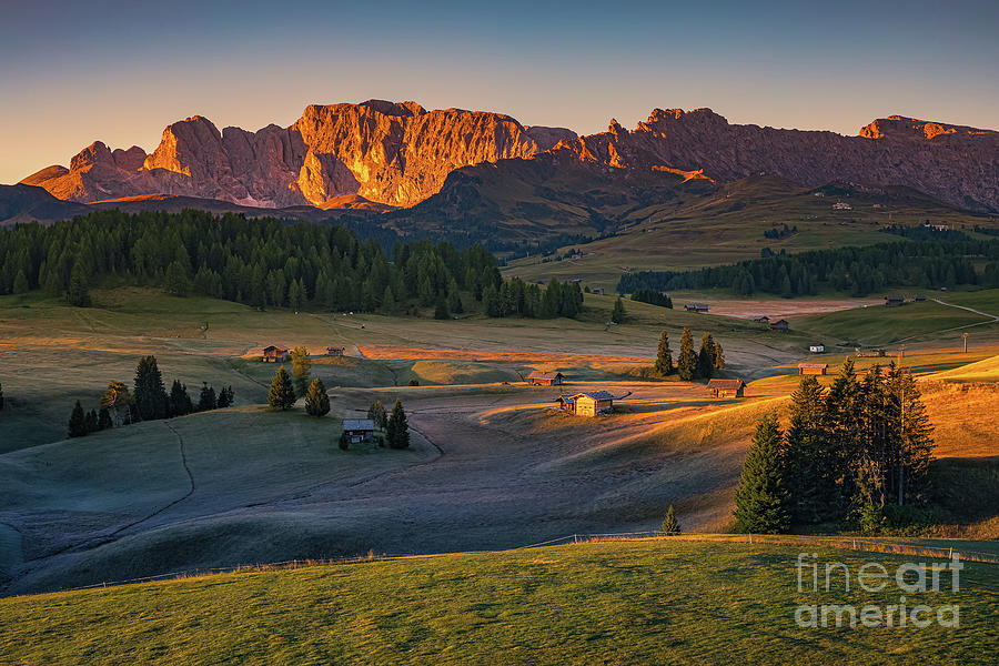 Sunrise at Alpe di Siusi Photograph by Henk Meijer Photography