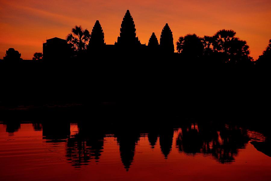 Angkor Wat Photograph - Sunrise at Angkor Wat by Allissa Thompson