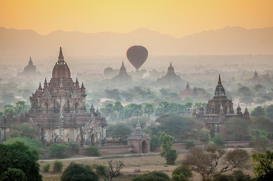 Sunrise at Bagan Photograph by Arj Munoz
