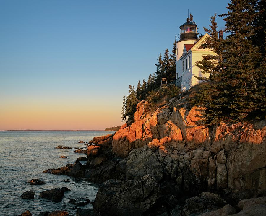 Sunrise at Bass Harbor Lighthouse Photograph by Kenneth Houk - Pixels