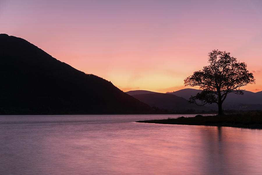 Sunrise at Bassenthwaite Lake, the Lake District, England Photograph by Sarah Howard