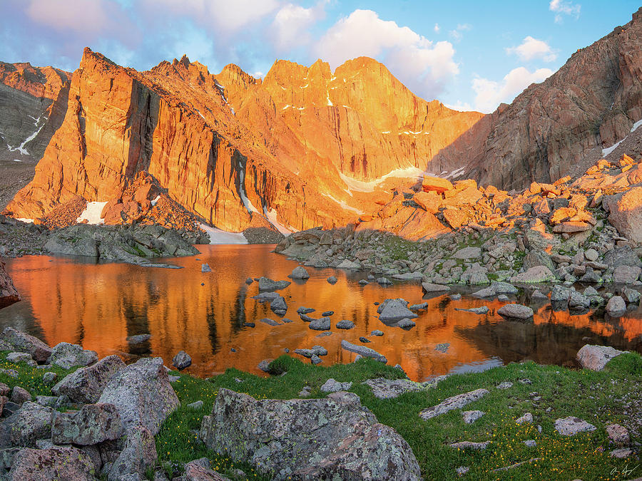 Sunrise at Chasm Lake Photograph by Aaron Spong