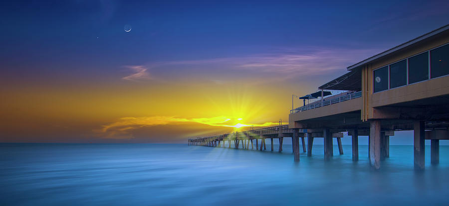 Sunrise at Dania Beach Pier Photograph by Mark Andrew Thomas