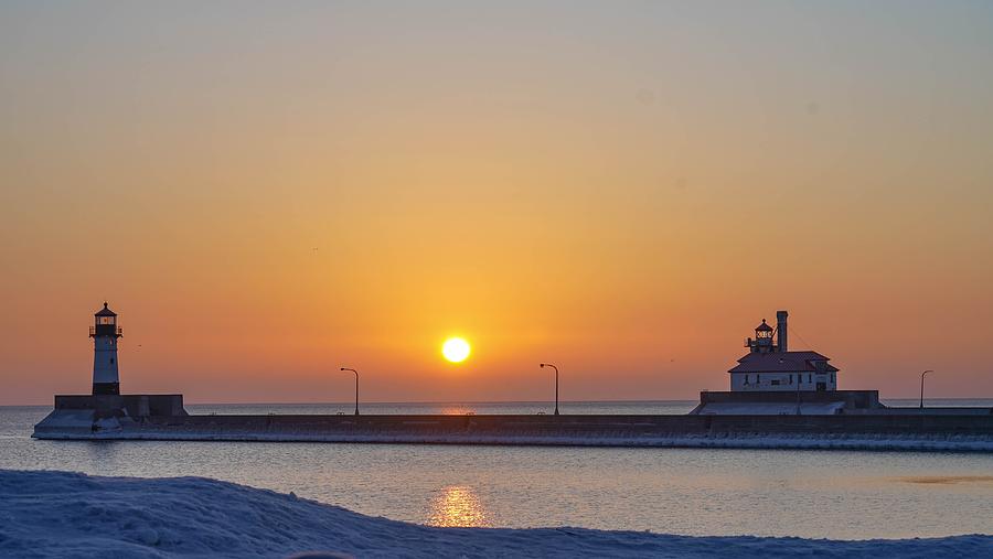 Sunrise at Duluth Harbor Photograph by Susan Rydberg