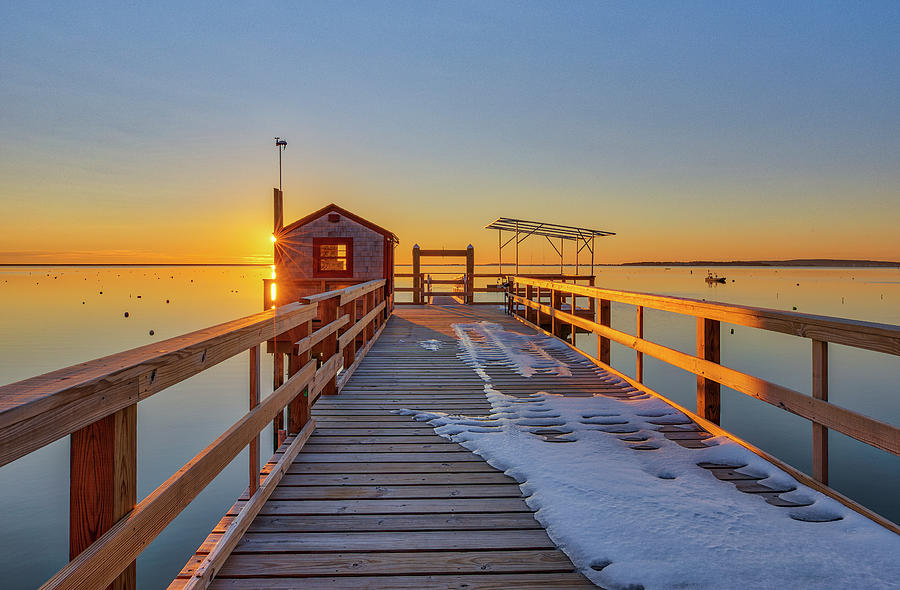 Sunrise at Duxbury Town Pier  Photograph by Juergen Roth