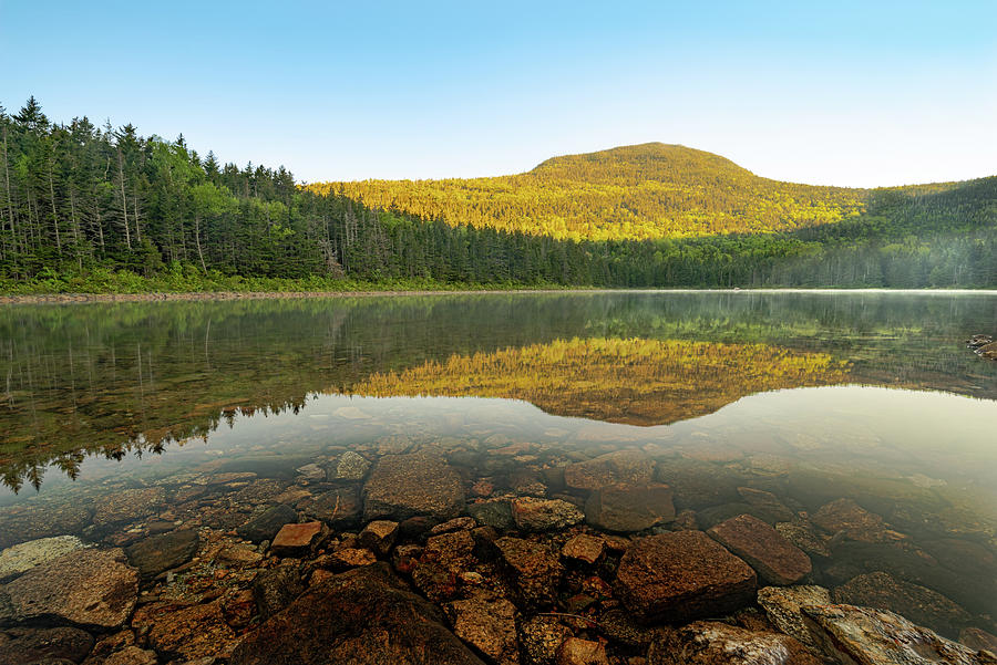 Sunrise at East Pond in the White Mountain National Forest Photograph by William Dickman