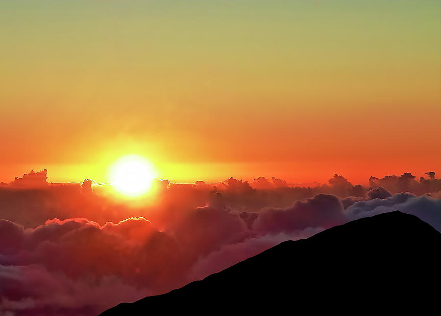 Sunrise at Haleakala From Beneath The Clouds Photograph by Deborah League