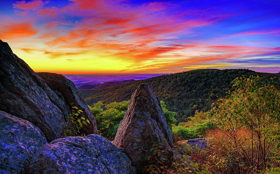 Shenandoah National Park Photograph - Sunrise at Hazel Mountain Overlook at Shenandoah 3 by James Frazier