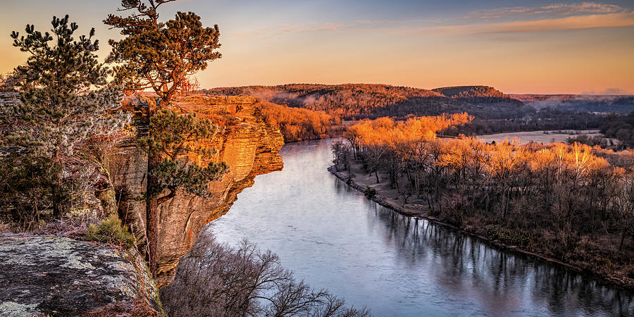 Sunrise At Little Hawksbill Crag On The White River Photograph by Gregory Ballos