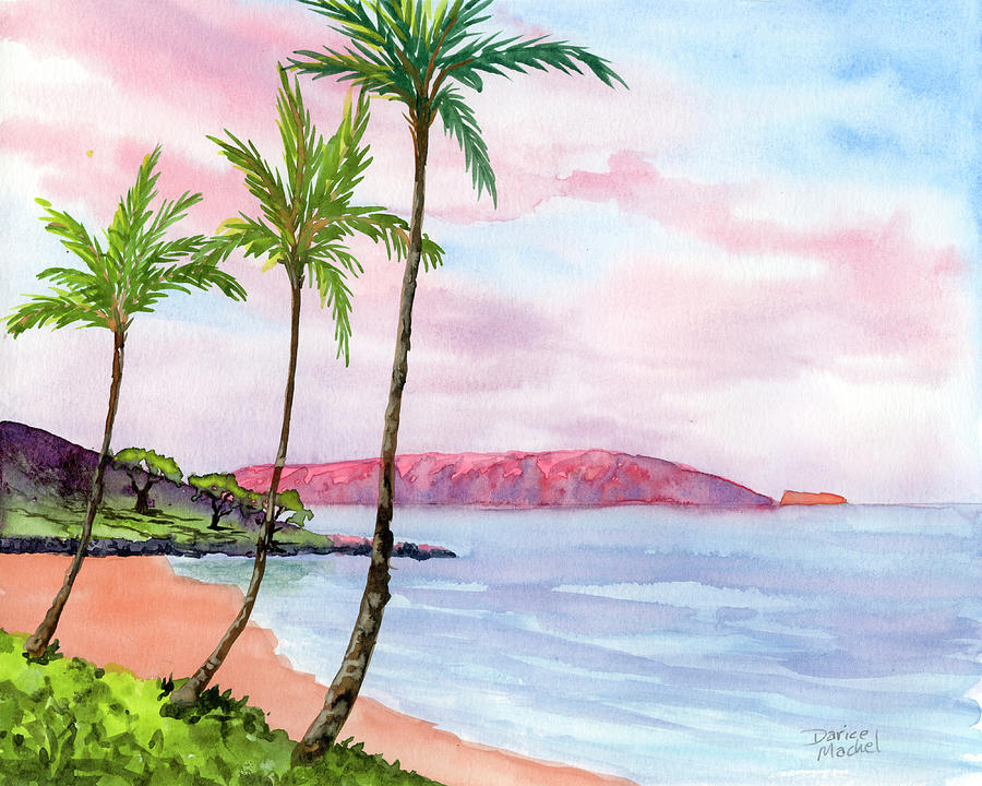 Sunrise at Makena Beach Maui Painting by Darice Machel McGuire