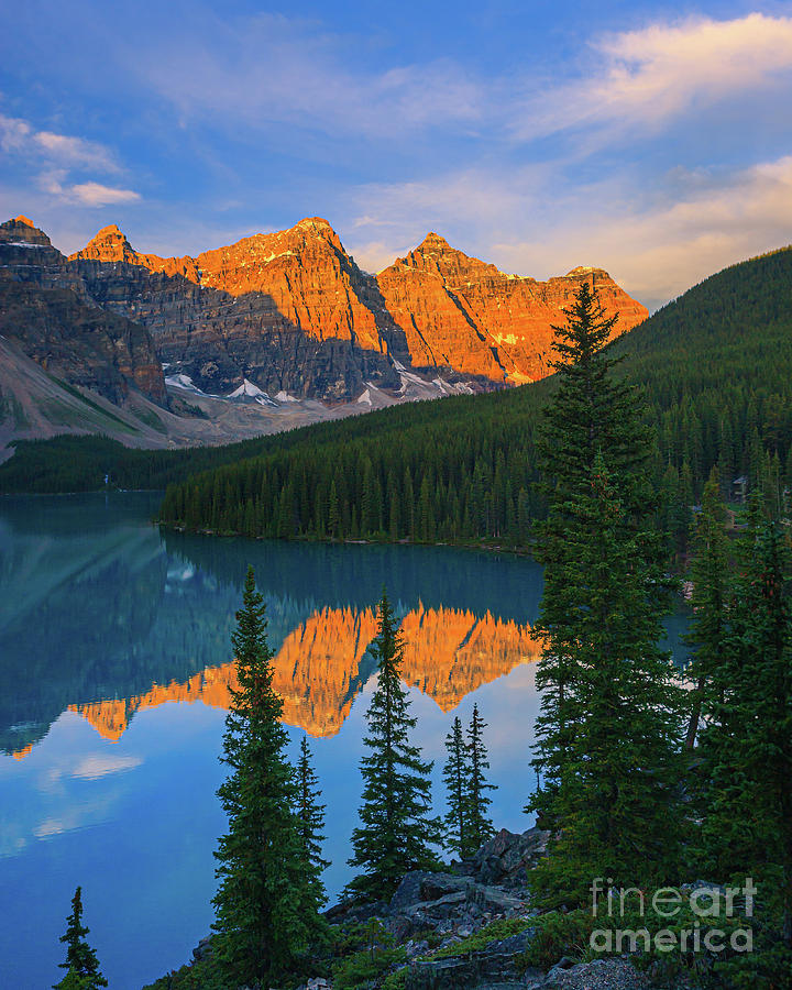 Sunrise at Moraine Lake, Alberta, Canada Photograph by Henk Meijer Photography