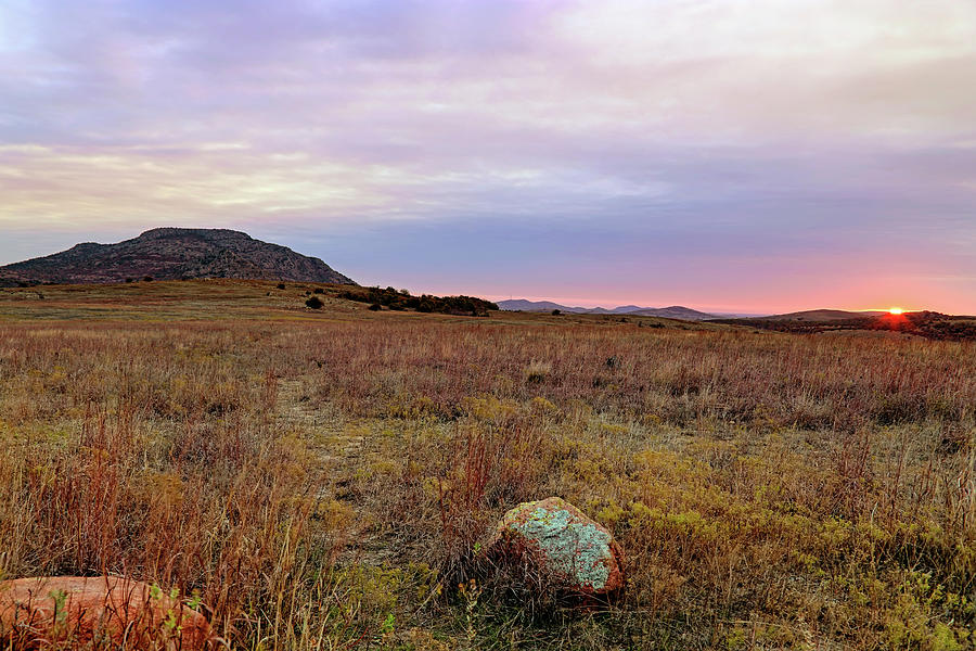 Sunrise at Mt. Scott - Wichita Mountains Wildlife Refuge - Oklahoma Photograph by Jason Politte